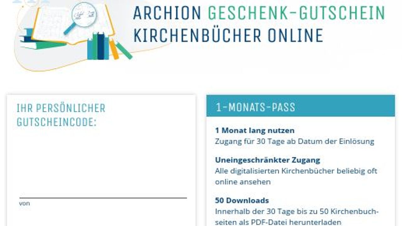 Geschenk-Gutscheine – auch ohne Kundenkonto verfügbar: Kirchenbücher ...